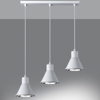 Hanglamp aan een koord TAZILA 3xES111/60W/230V wit