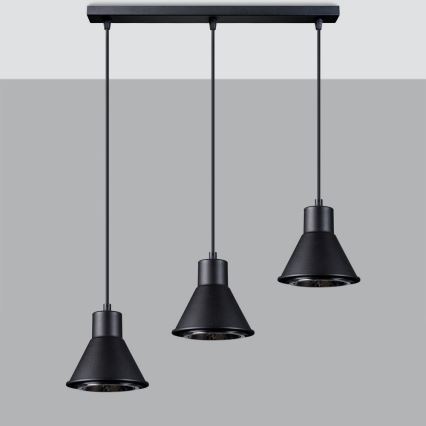 Hanglamp aan een koord TAZILA 3xES111/60W/230V zwart