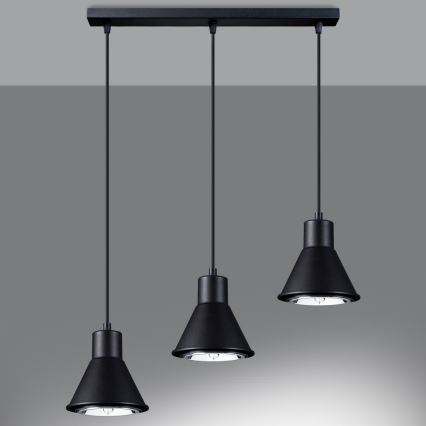 Hanglamp aan een koord TAZILA 3xES111/60W/230V zwart