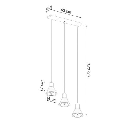 Hanglamp aan een koord TAZILA 3xES111/60W/230V zwart