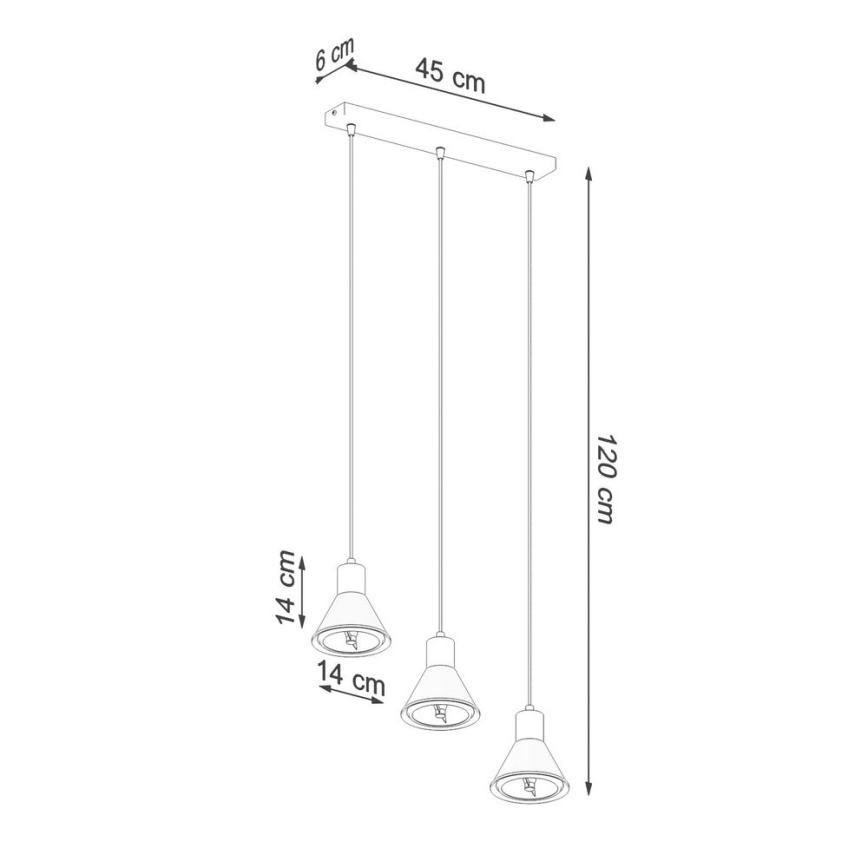 Hanglamp aan een koord TAZILA 3xES111/60W/230V zwart