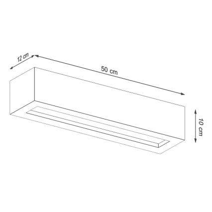 Wand Lamp VEGA 2xE27/60W/230V 50 cm beton