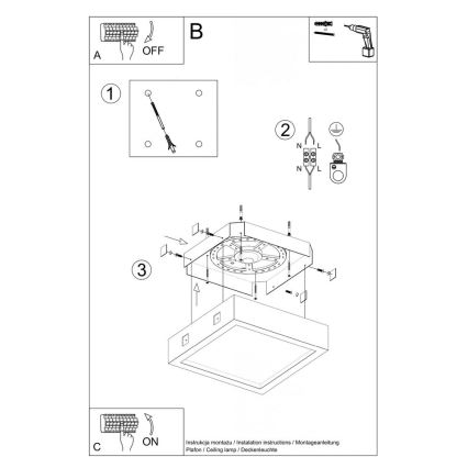 LED Plafond Lamp RIZA LED/18W/230V beton