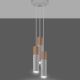 Hanglamp aan een koord PABLO 3xGU10/40W/230V wit/beuken