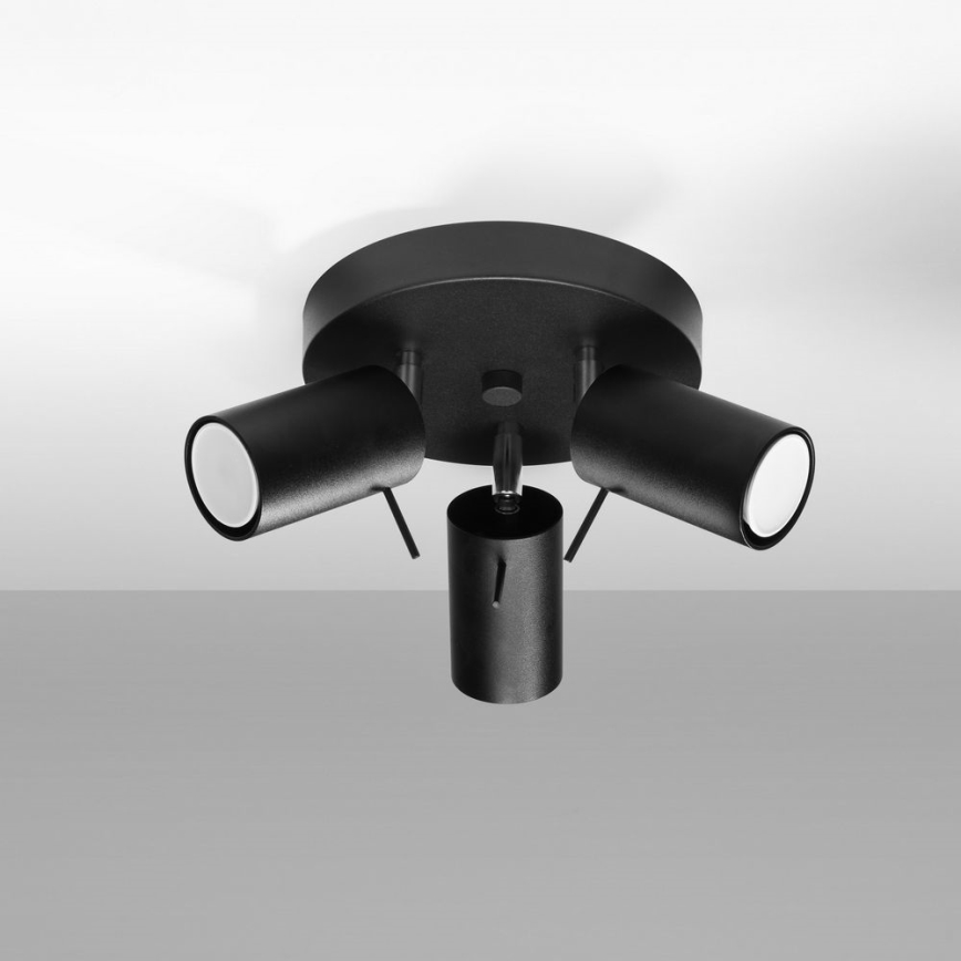 Spot RING 3xGU10/10W/230V zwart