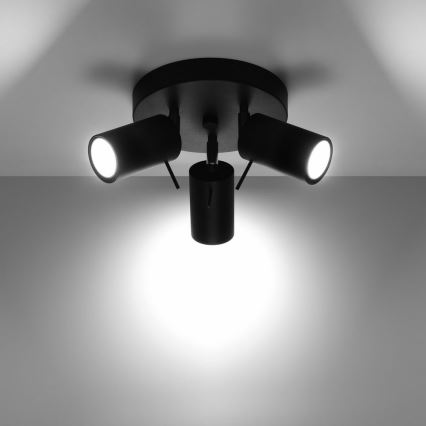 Spot RING 3xGU10/10W/230V zwart