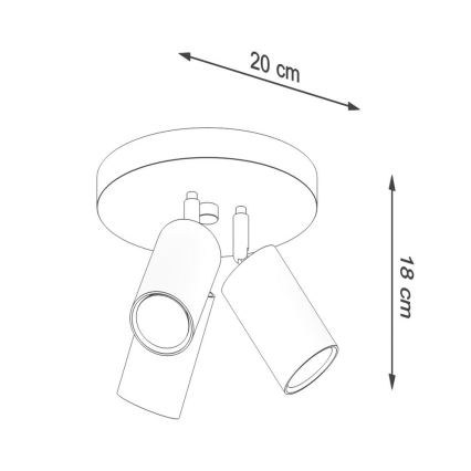 Spot RING 3xGU10/10W/230V zwart