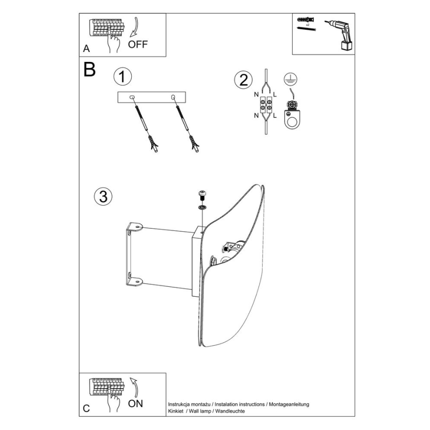 Wandlamp TILA 2xG9/40W/230V 40 cm wit