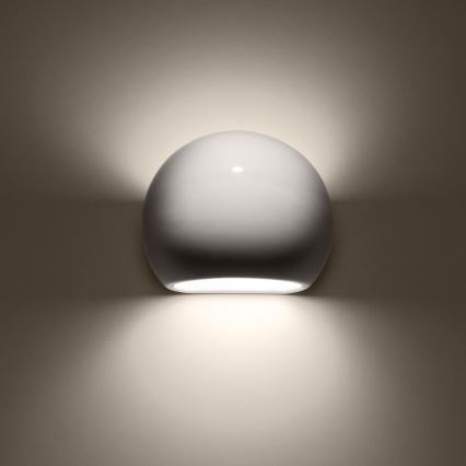 Wandlamp GLOBE 1xE27/60W/230V glanzend wit