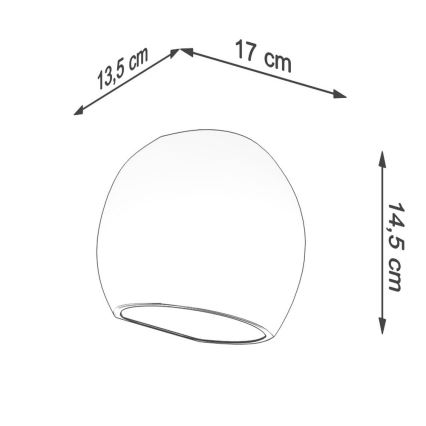 Wandlamp GLOBE 1xE27/60W/230V glanzend wit