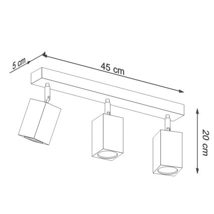 Spot KEKE 3xGU10/40W/230V eiken