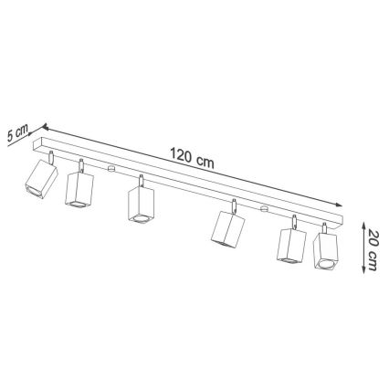 Spot KEKE 6xGU10/40W/230V eiken