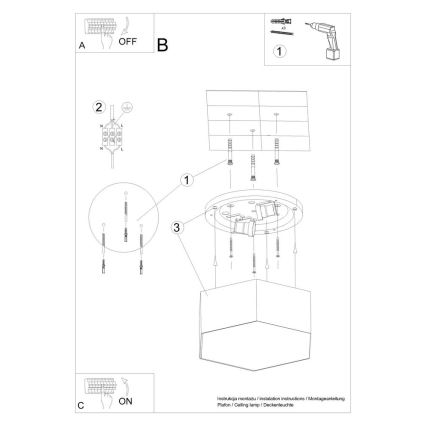 Plafondlamp SUNDE 2xE27/60W/230V 13,5 cm wit