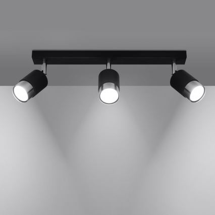 Spot NERO 3xGU10/40W/230V zwart/glanzend chroom