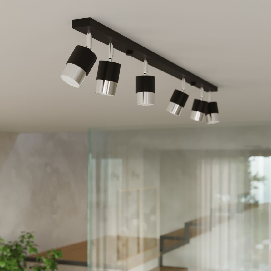 Spot NERO 6xGU10/40W/230V zwart/glanzend chroom