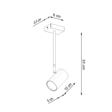 Hanglamp aan een paal NORANO 1xGU10/40W/230V zwart