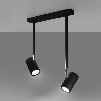 Hanglamp aan een paal NORANO 2xGU10/40W/230V zwart