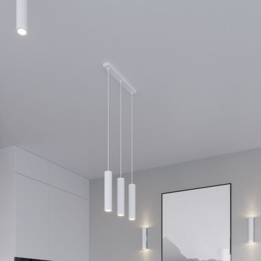 Hanglamp aan een koord LAGOS 3xGU10/10W/230V wit