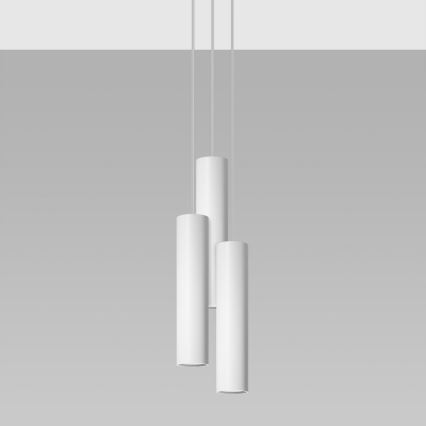 Hanglamp aan een koord LAGOS 3xGU10/10W/230V wit