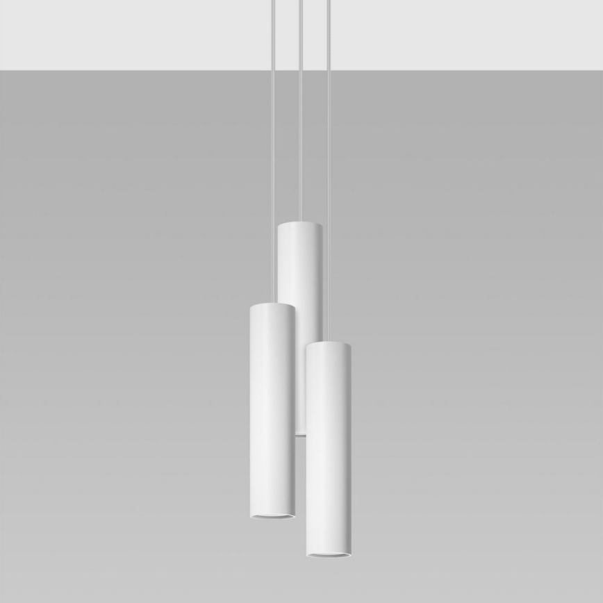 Hanglamp aan een koord LAGOS 3xGU10/10W/230V wit