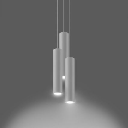 Hanglamp aan een koord LAGOS 3xGU10/10W/230V wit