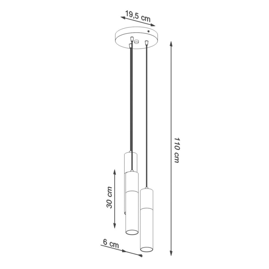 Hanglamp aan een koord BORGIO 3xGU10/40W/230V beton/metaal zwart