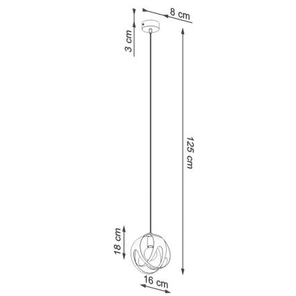 Hanglamp aan een koord TULOS 1xE27/60W/230V wit