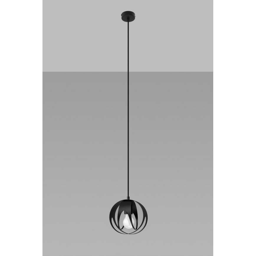 Hanglamp aan een koord TULOS 1xE27/60W/230V zwart