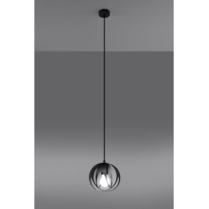 Hanglamp aan een koord TULOS 1xE27/60W/230V zwart