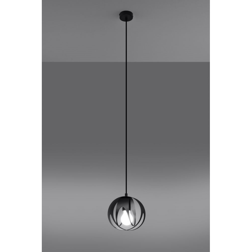 Hanglamp aan een koord TULOS 1xE27/60W/230V zwart