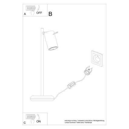 Tafellamp RING 1xGU10/10W/230V zwart
