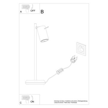 Tafellamp RING 1xGU10/40W/230V zwart