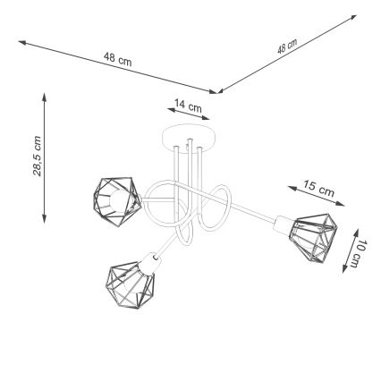 Hanglamp  ARTEMIS 3xE14/40W/230V zwart