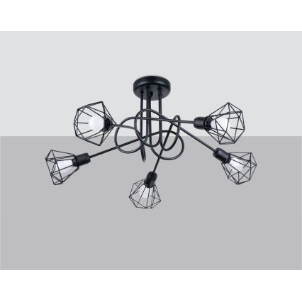 Hanglamp aan staaf ARTEMIS 5xE14/40W/230V zwart