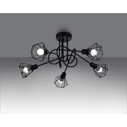Hanglamp aan staaf ARTEMIS 5xE14/40W/230V zwart