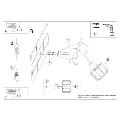 Wandlamp BELUCI 1xE14/40W/230V zwart