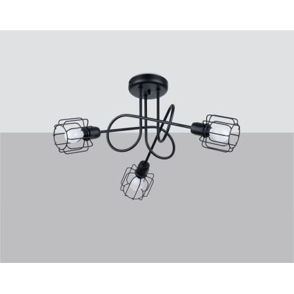Hanglamp aan staaf BELUCI 3xE14/40W/230V zwart