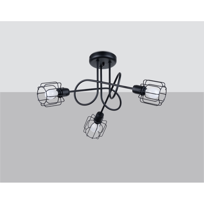 Hanglamp  BELUCI 3xE14/40W/230V zwart