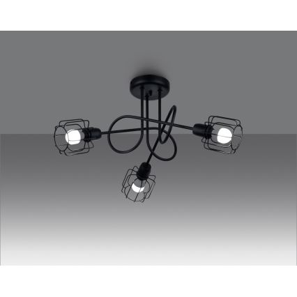 Hanglamp  BELUCI 3xE14/40W/230V zwart