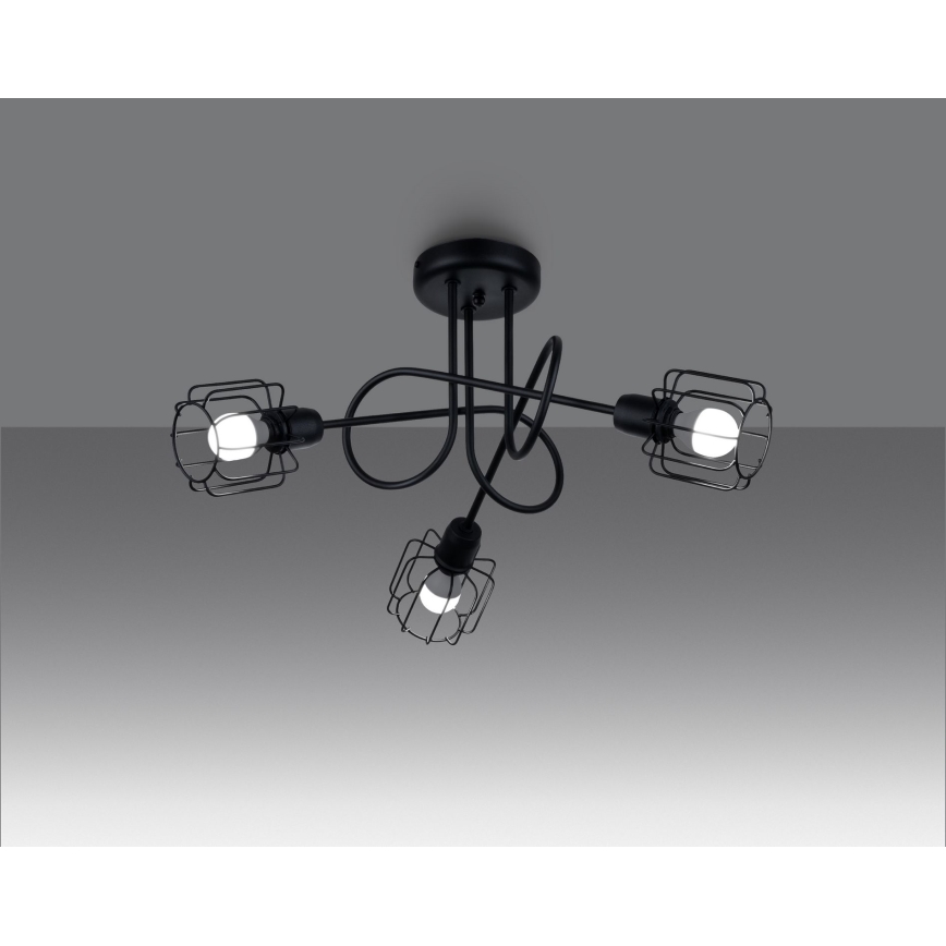 Hanglamp  BELUCI 3xE14/40W/230V zwart
