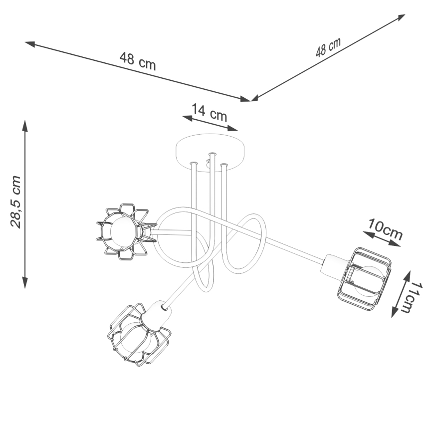 Hanglamp  BELUCI 3xE14/40W/230V zwart