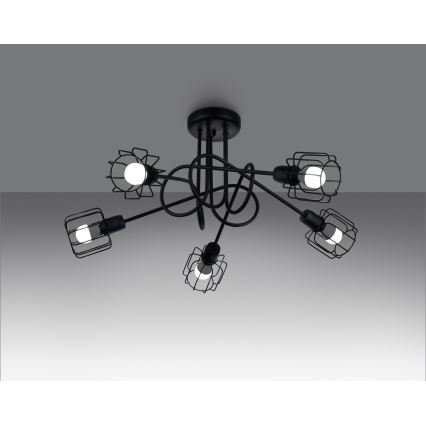 Hanglamp aan staaf BELUCI 5xE14/40W/230V zwart