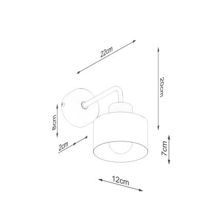 Wandlamp SAVAR 1xE27/60W/230V zwart