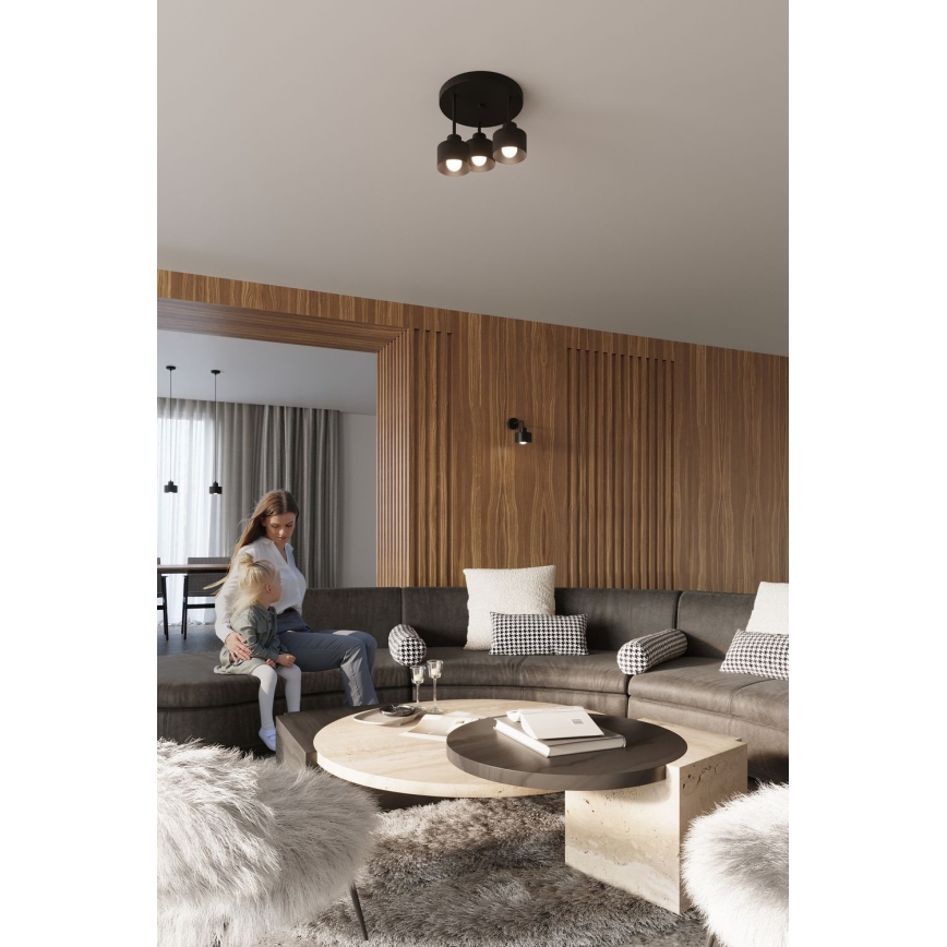 Hanglamp aan kabel SAVAR 1xE27/60W/230V zwart