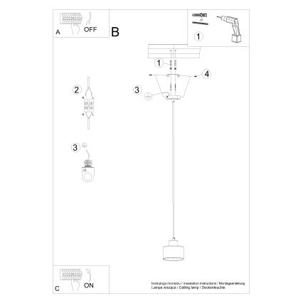 Hanglamp aan kabel SAVAR 1xE27/60W/230V zwart