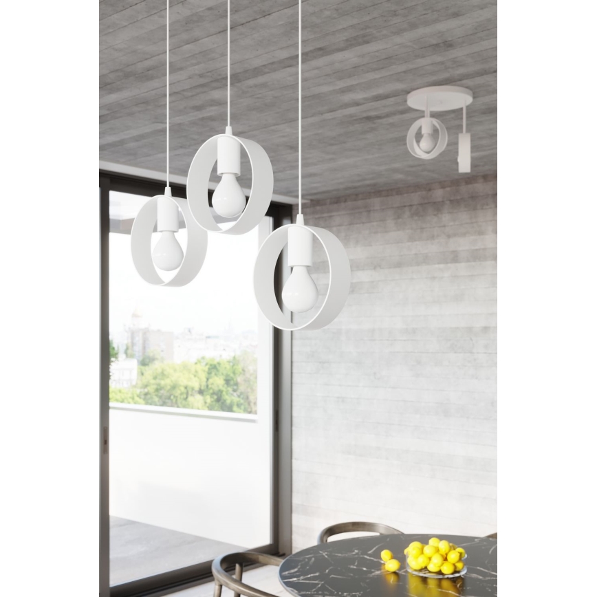 Hanglamp aan een koord TITRAN 1xE27/60W/230V wit