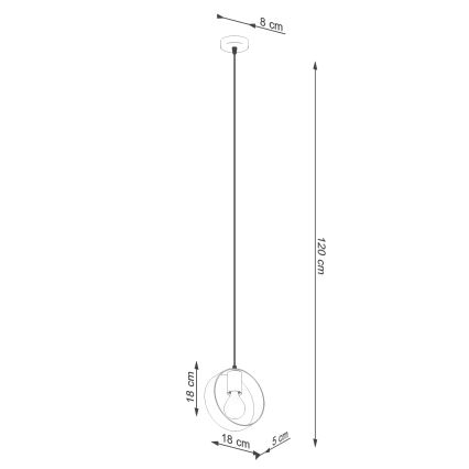 Hanglamp aan een koord TITRAN 1xE27/60W/230V wit