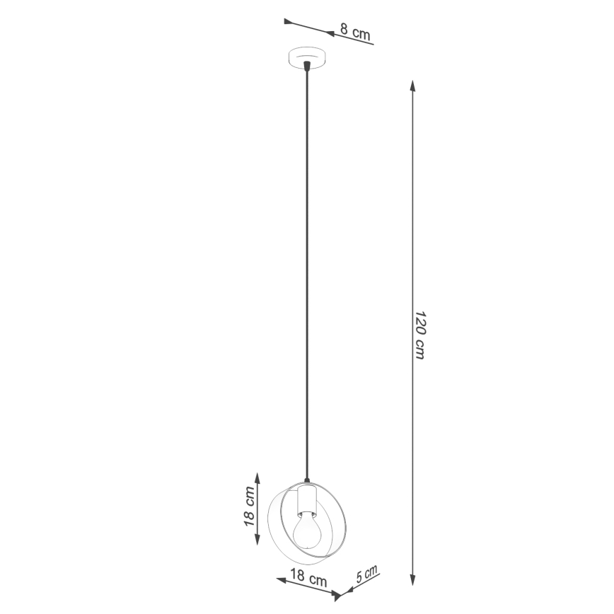 Hanglamp aan een koord TITRAN 1xE27/60W/230V wit