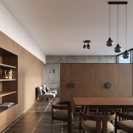 Hanglamp aan staaf ALINO 3xE27/60W/230V zwart