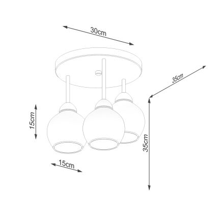 Hanglamp  ALINO 3xE27/60W/230V zwart